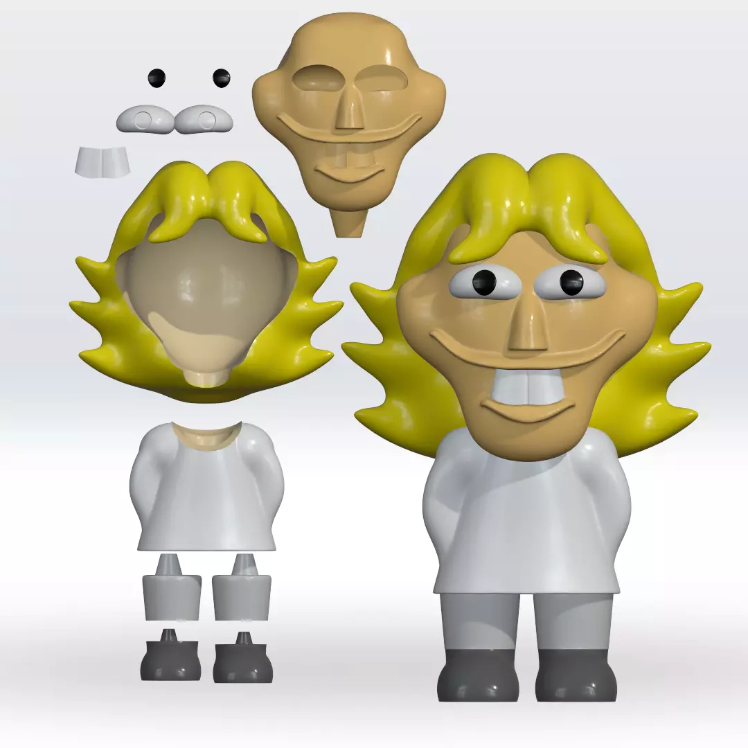 67 Kid meme STL 3D Model Split Parts Fanart 3D print model