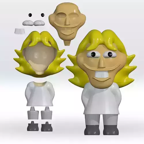 67 Kid meme STL 3D Model Split Parts Fanart