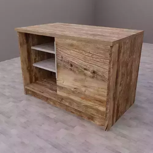 Rustic Wooden Storage Cabinet with Sliding door
