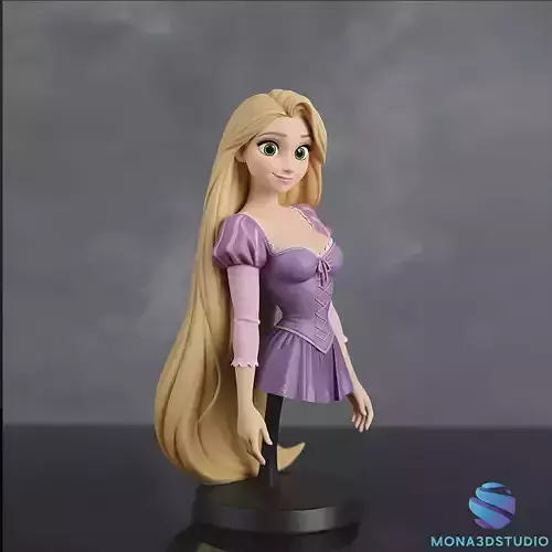 Rapunzel Bust Disney Princess STL 3D Print Model Figure 