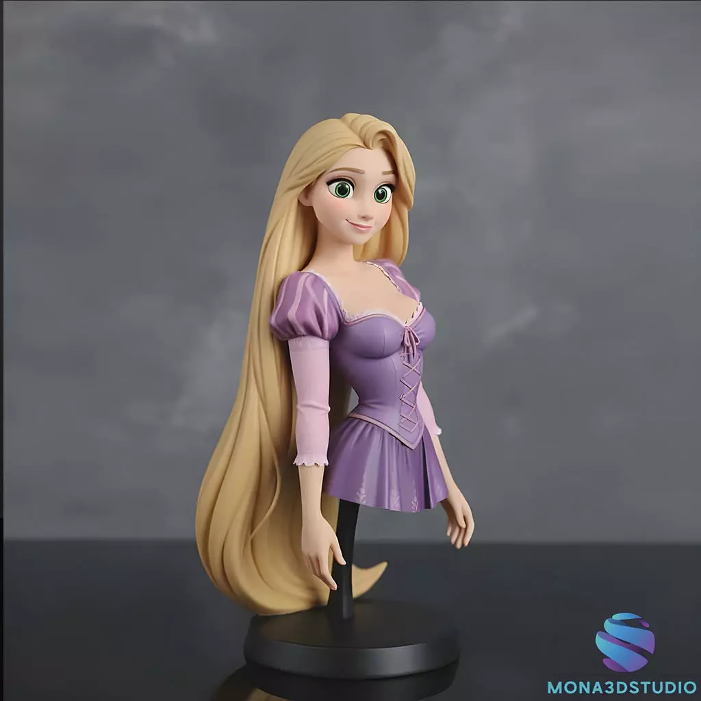 Rapunzel Bust Disney Princess STL 3D Print Model Figure 3D print model
