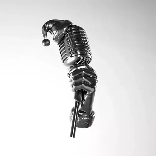 Christmas Microphone in Hand - Santa Hat Microphone in Hand