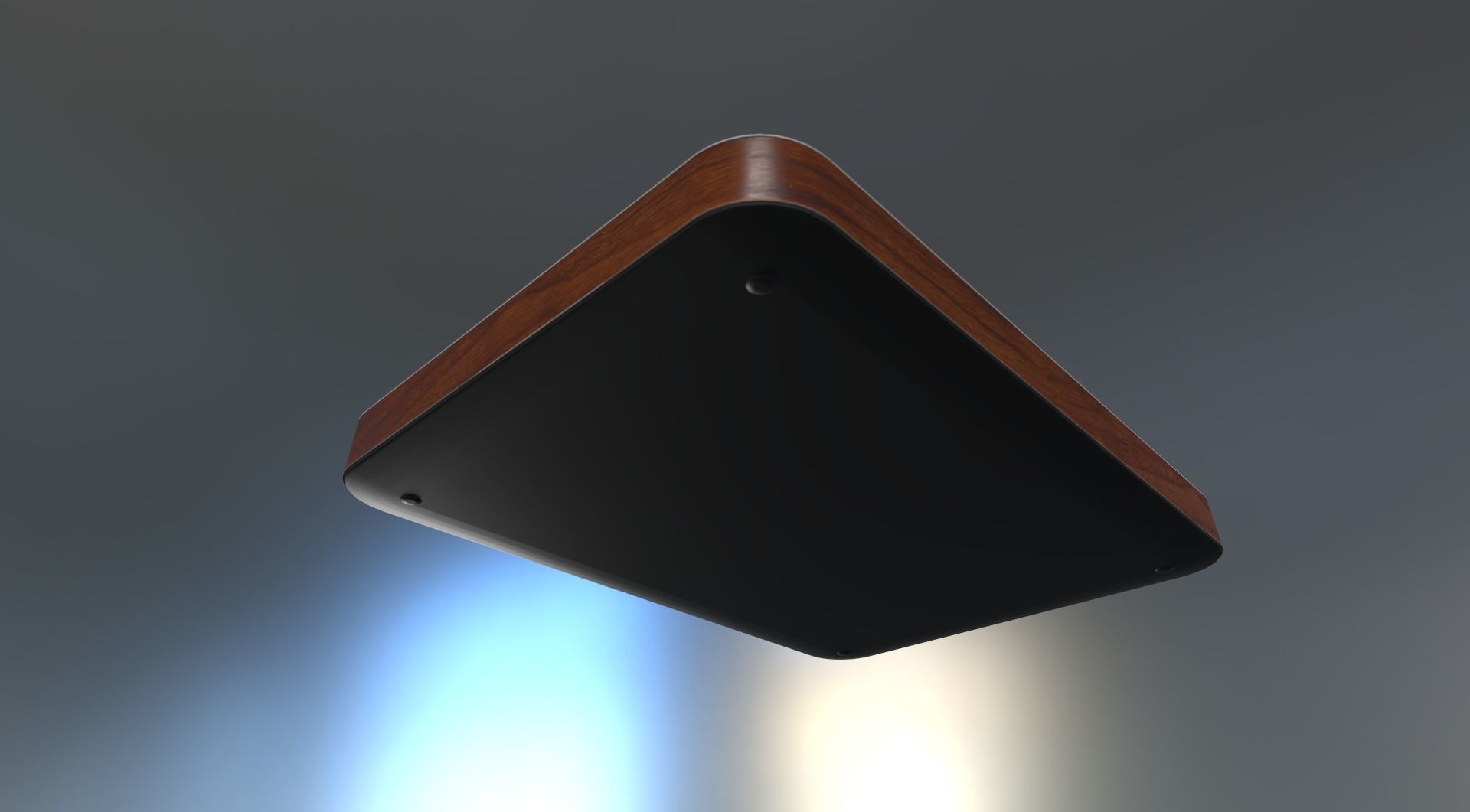 External HDD With USB Cable Rigged Wood Version Low-poly 3D model_12