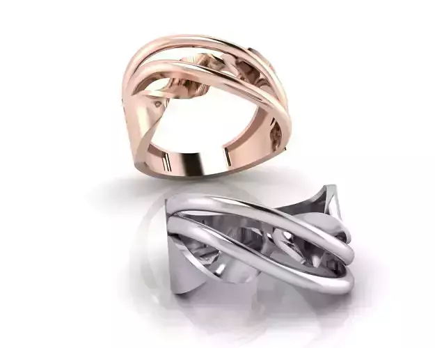 bypass twisted gold ring