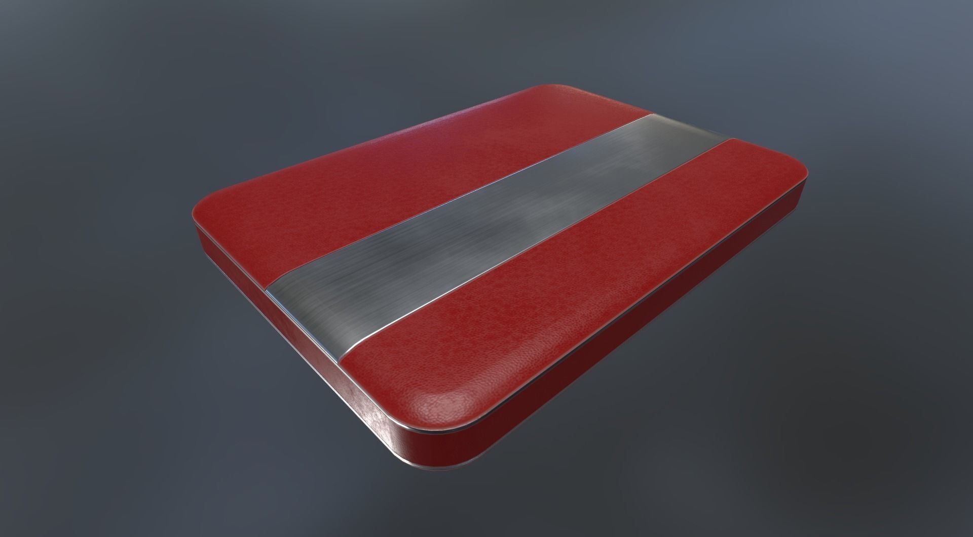 External HDD With USB Cable Rigged Red Leathe Version Low-poly 3D model_14