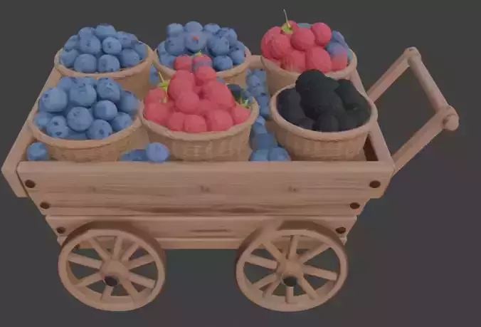 Wooden Fruit Wagon Cart