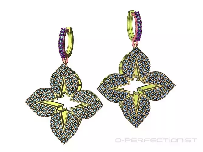 Roberto Coin PRINCESS STAR EARRINGS WITH DIAMONDS 