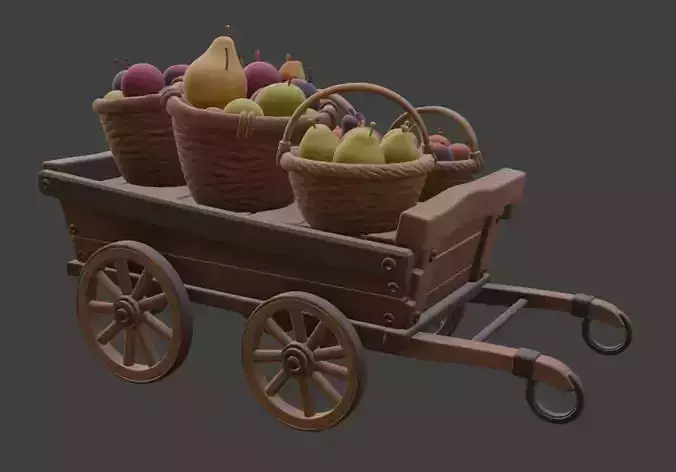 Fruit Cart 3D Model