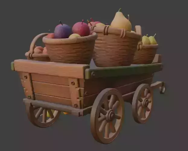 Fruit Cart 3D Model 3D model 3