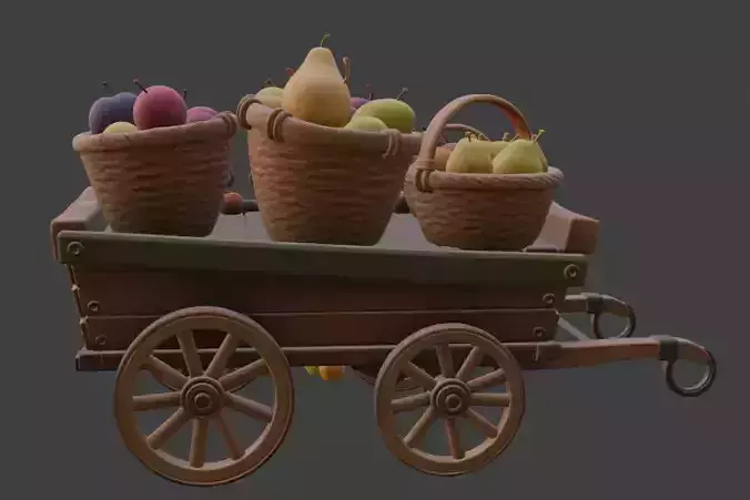 Fruit Cart 3D Model 3D model 2