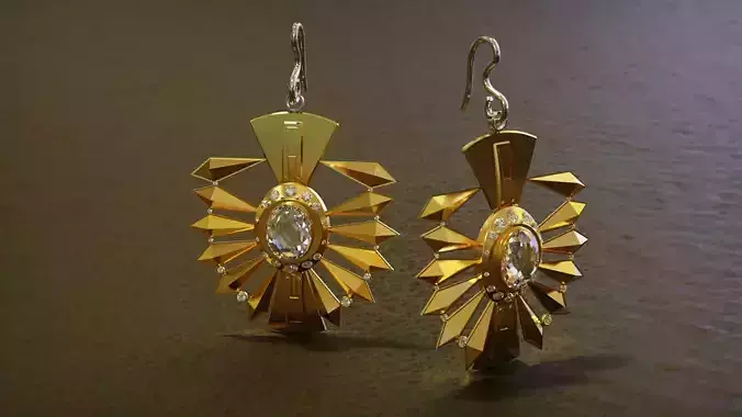 Jewelry sun gold men earring hoop solitaire 