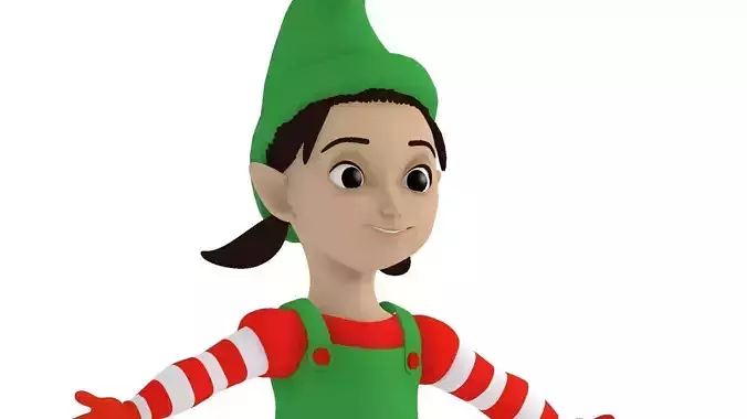 Cartoon elf girl 3D model