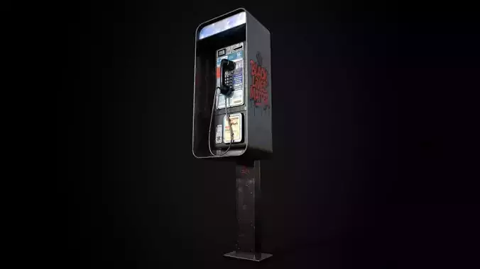 SBC Payphone - Game Ready - Low Poly PBR