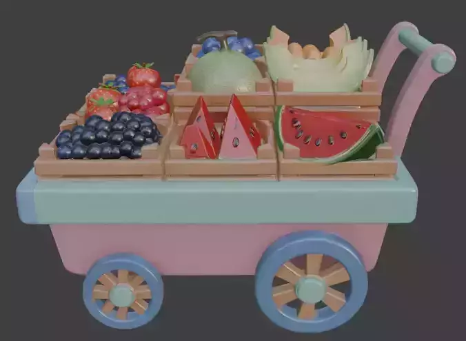 Fruit Cart 3D Model