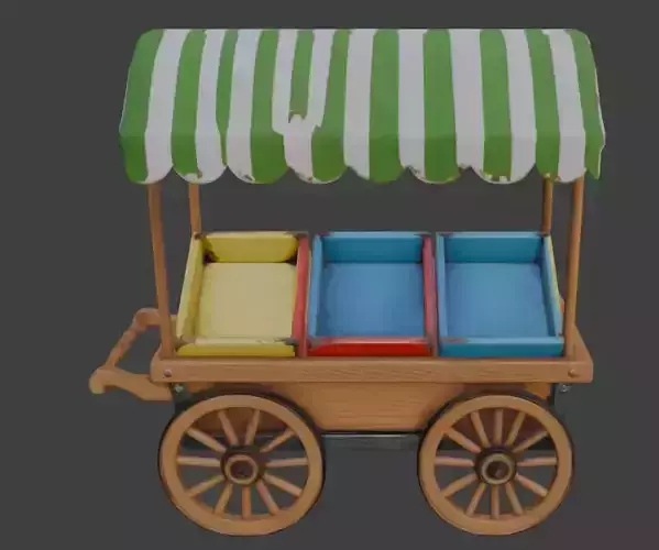 Vegetable Cart 3D Model