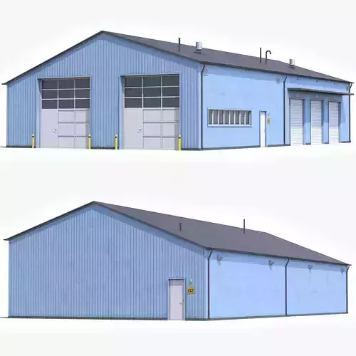 Blue Industrial Building 30 PBR