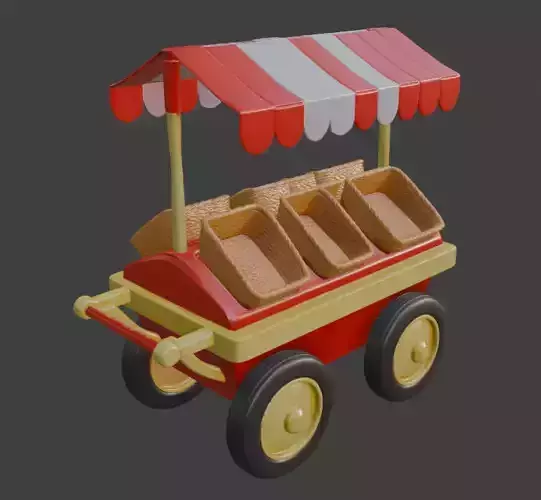 Vegetable Cart 3D Model