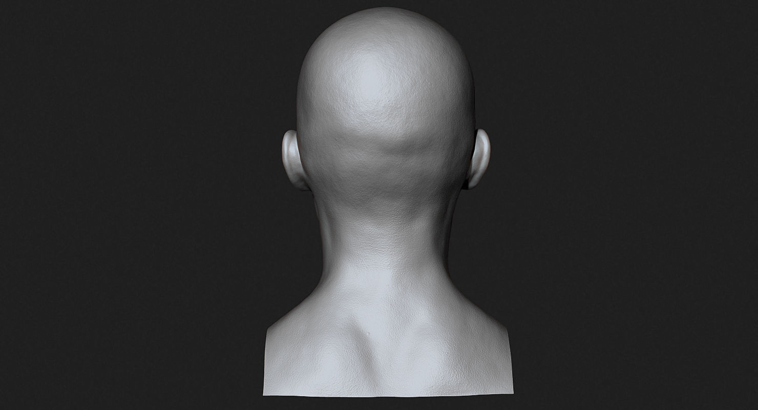 Asian Male Head for Production High Poly 3D model_8