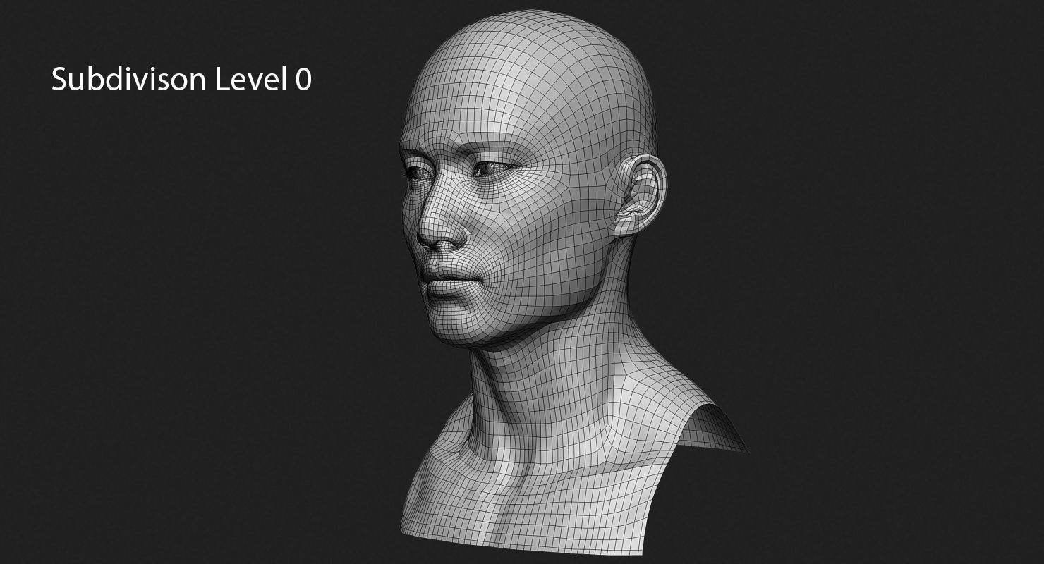 Asian Male Head for Production High Poly 3D model_13