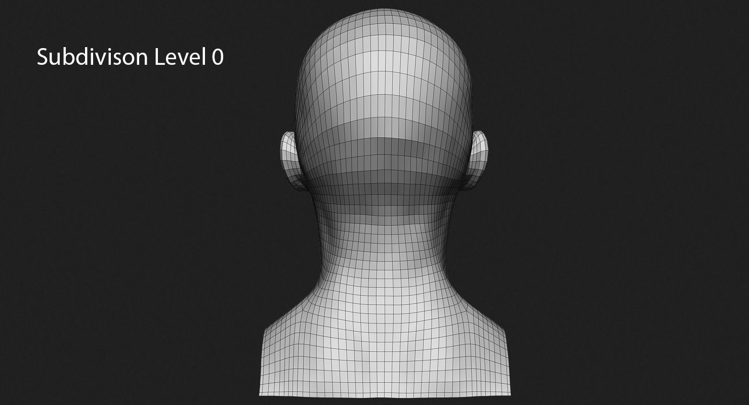 Asian Male Head for Production High Poly 3D model_15