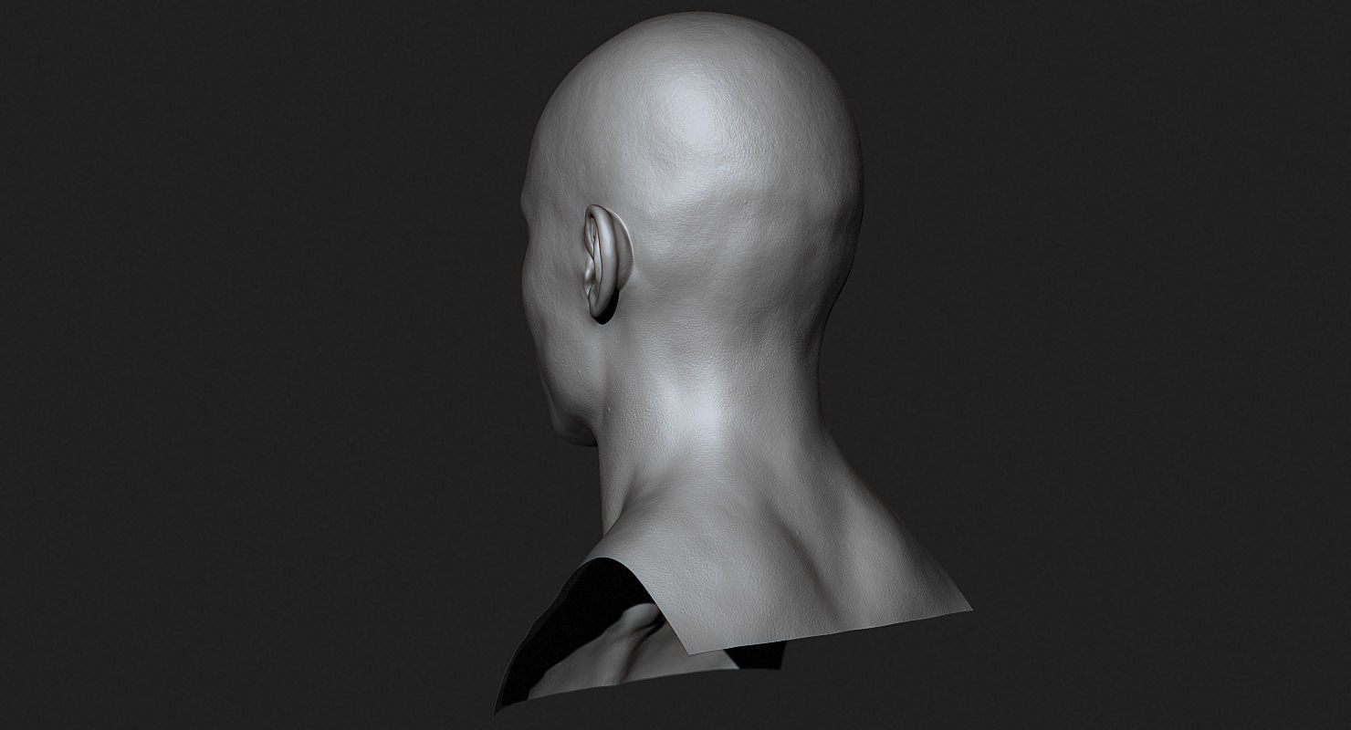 Asian Male Head for Production High Poly 3D model_7