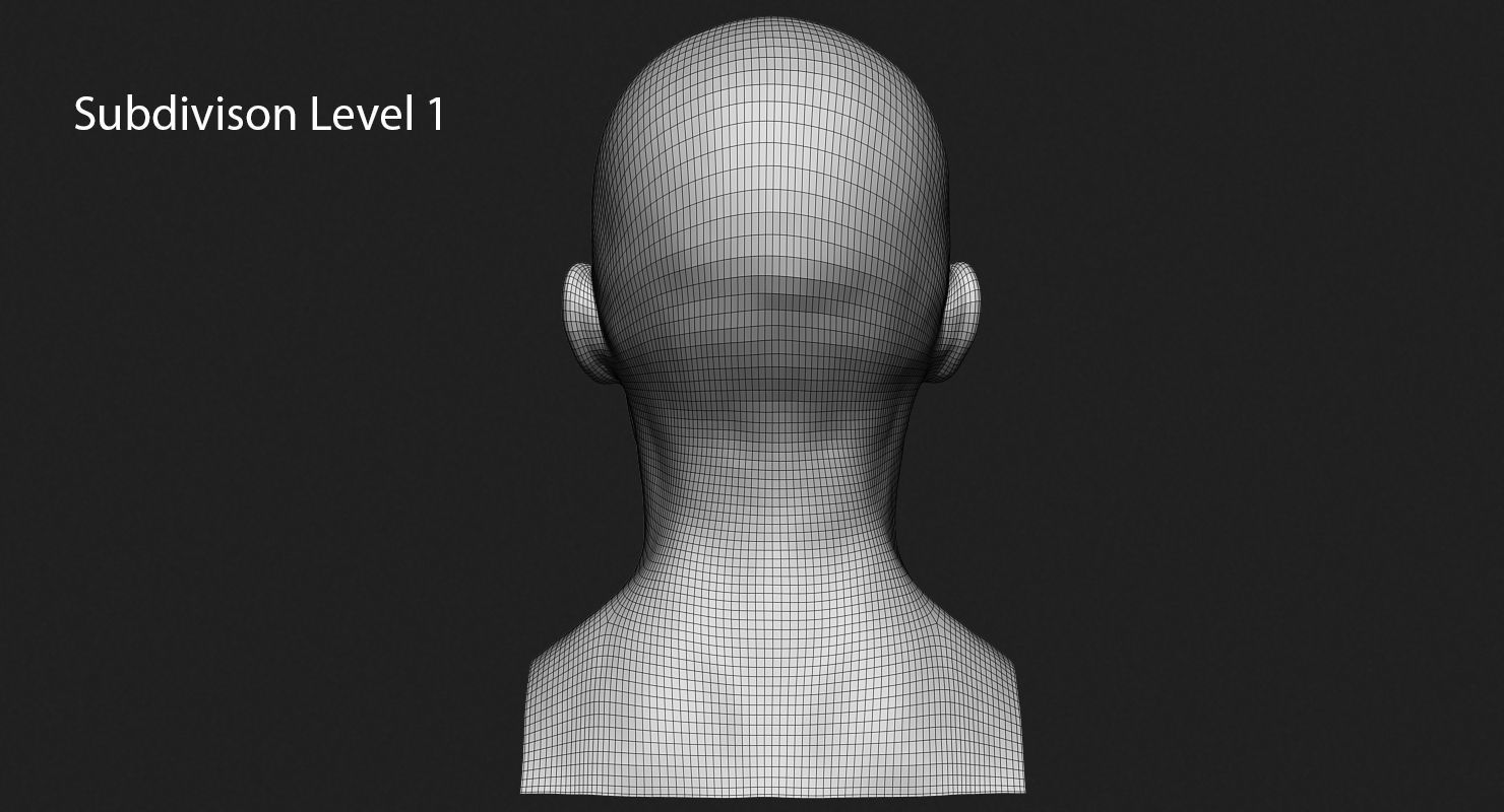 Asian Male Head for Production High Poly 3D model_16