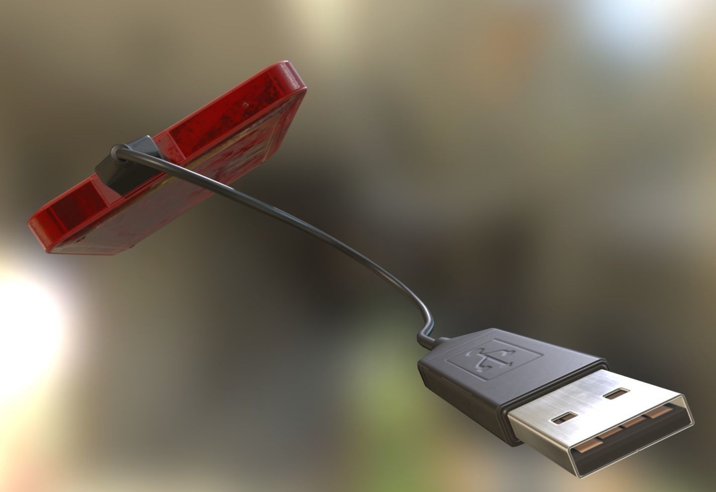 External HDD With USB Cable Rigged Bloody Version Low-poly 3D model_21