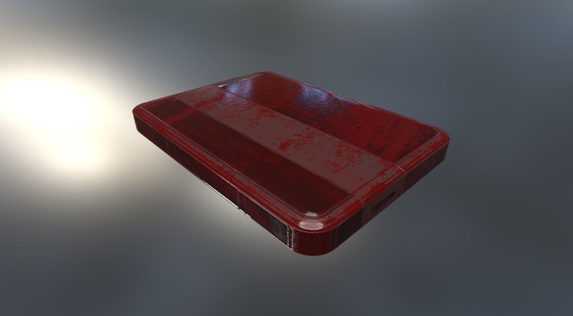 External HDD With USB Cable Rigged Bloody Version Low-poly 3D model_12