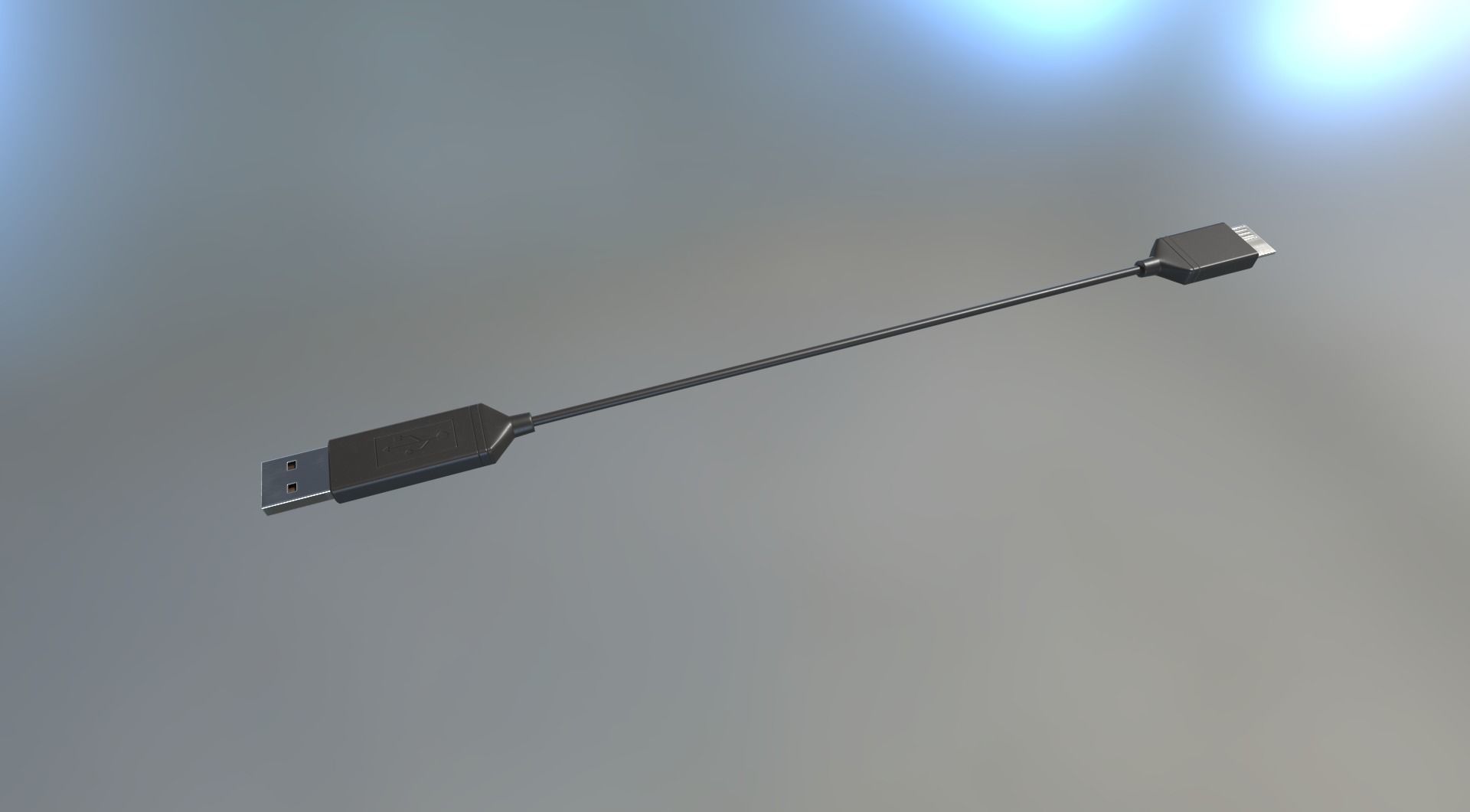 External HDD With USB Cable Rigged Bloody Version Low-poly 3D model_28