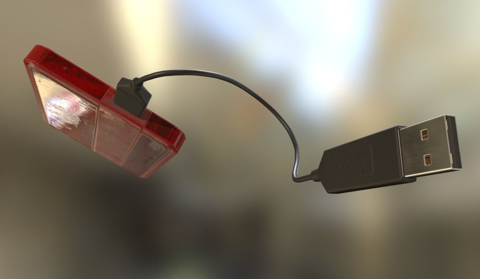 External HDD With USB Cable Rigged Bloody Version Low-poly 3D model_7