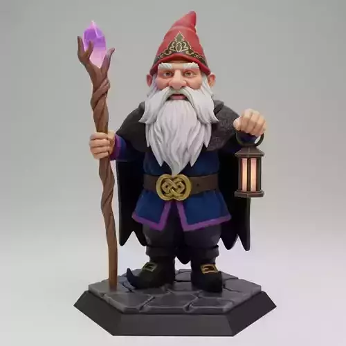 3014  Fairy Tale Gnome  Color  Full Body Figurine  magic
