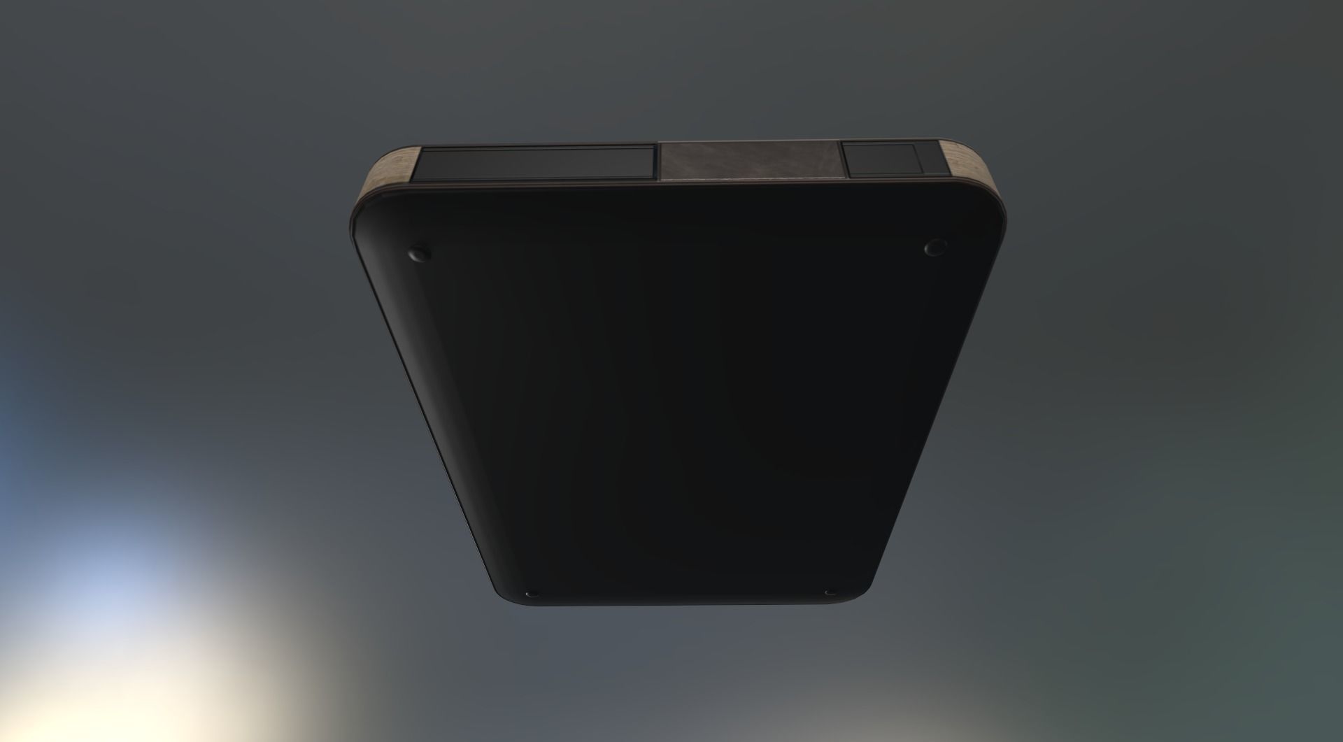 External HDD With USB Cable Rigged Wood Metal Version Low-poly 3D model_10