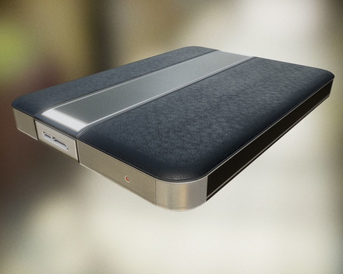 External HDD With USB Cable Rigged Dark Leather Version Low-poly 3D model_28