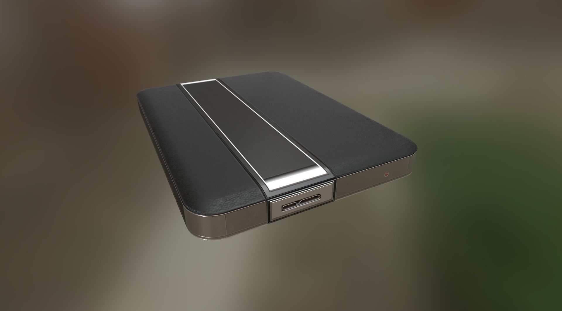External HDD With USB Cable Rigged Dark Leather Version Low-poly 3D model_18