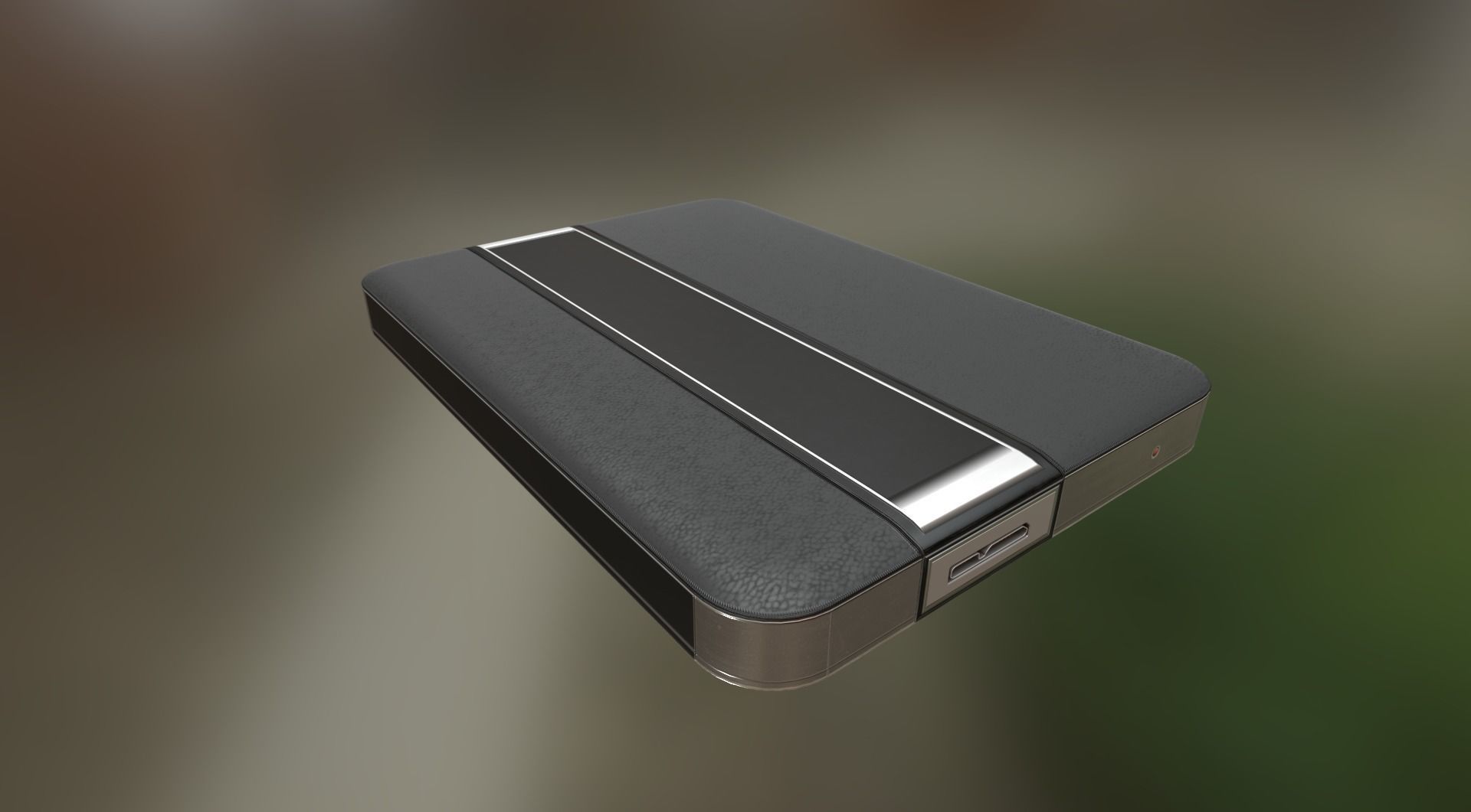 External HDD With USB Cable Rigged Dark Leather Version Low-poly 3D model_15