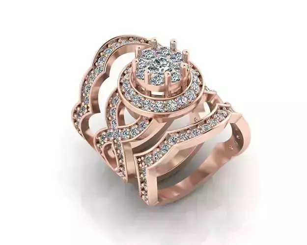 solitaire flower setting engagement high jewelry ring