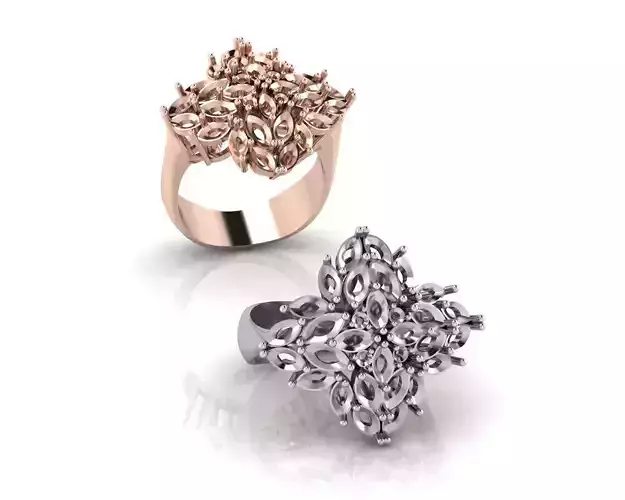 marquise and round jewelry ring