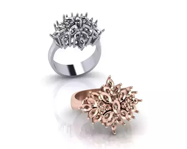 marquise and round jewelry ring