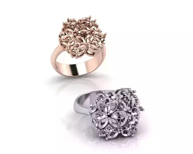 marquise and round jewelry ring