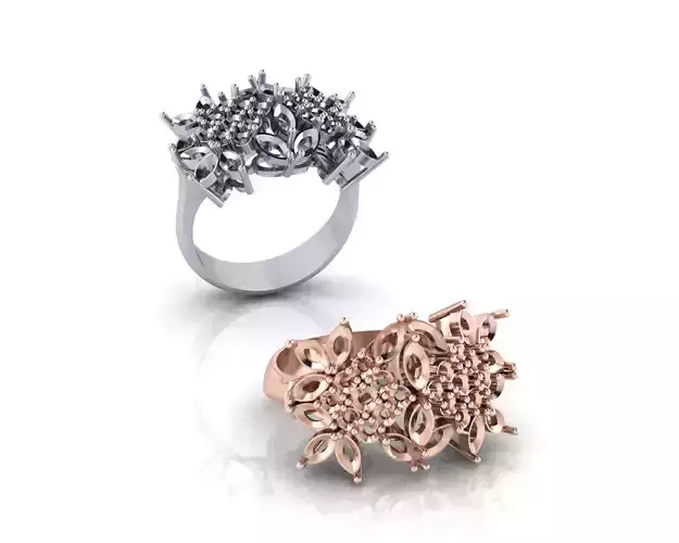 flower setting marquise jewelry ring