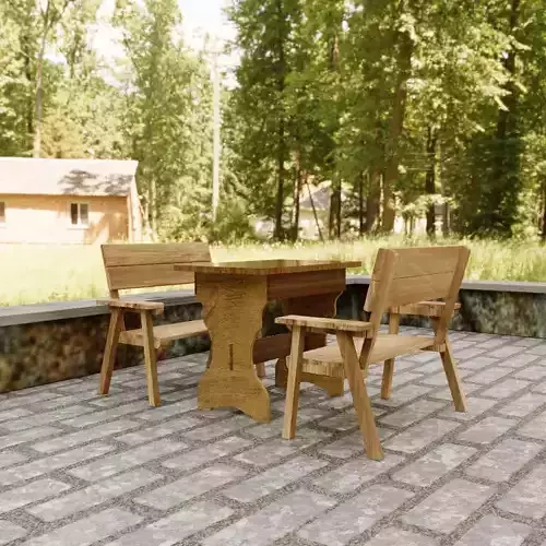 Rustic Wooden Patio Dining set