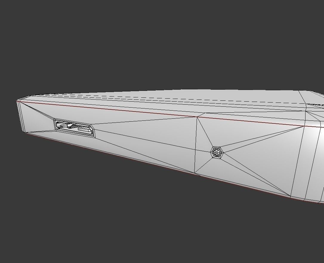 External HDD With USB Cable Rigged Copper Version Low-poly 3D model_15