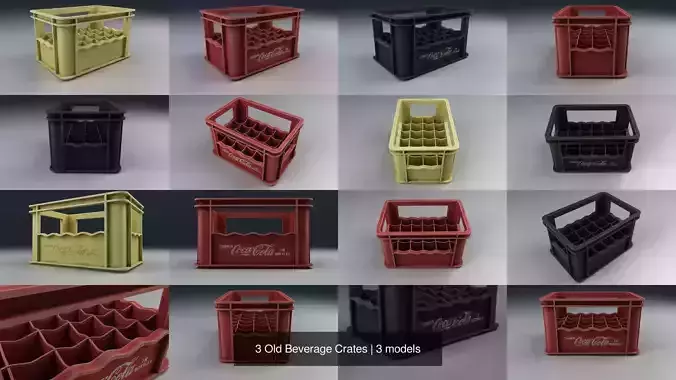 3 Old Beverage Crates