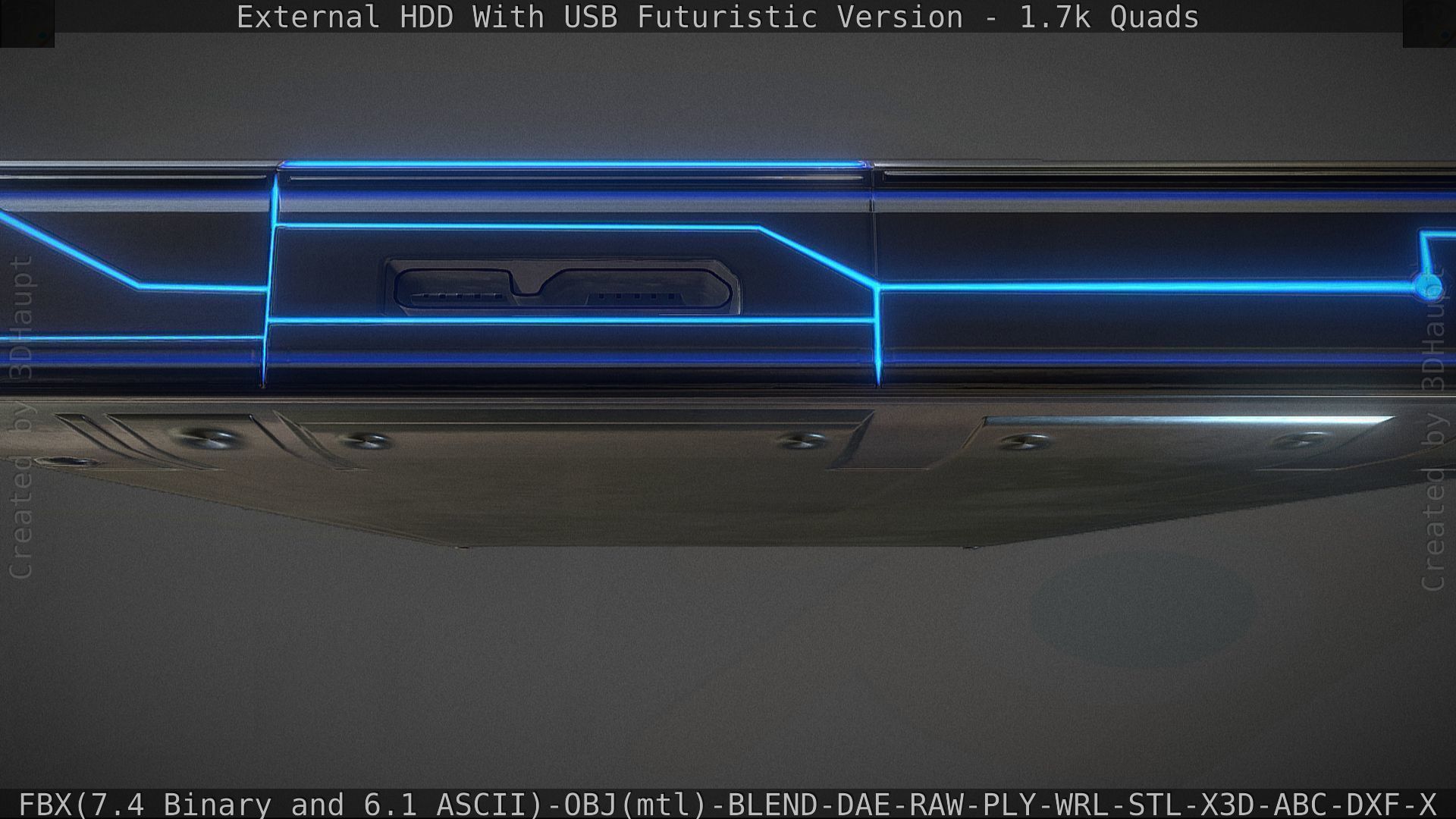 External HDD With USB Cable Rigged Futuristic Version Low-poly 3D model_66