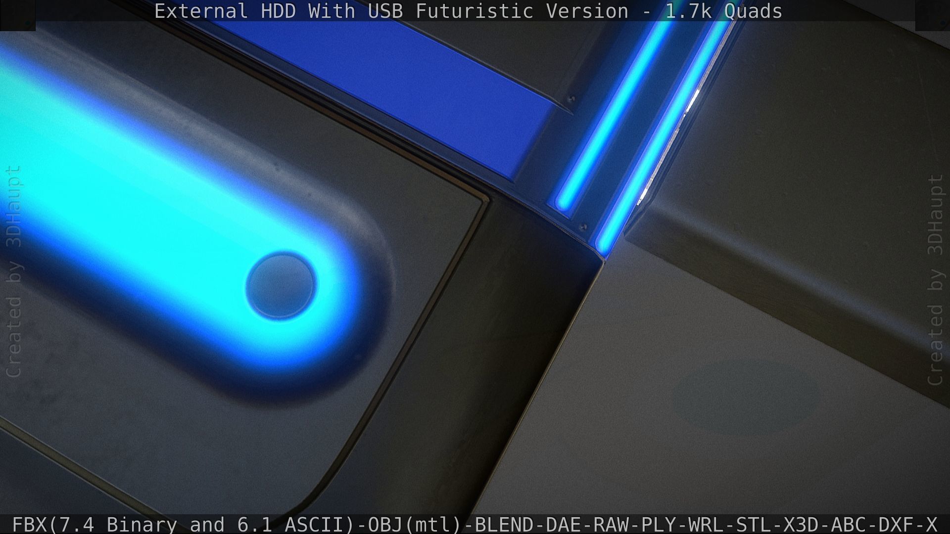 External HDD With USB Cable Rigged Futuristic Version Low-poly 3D model_81