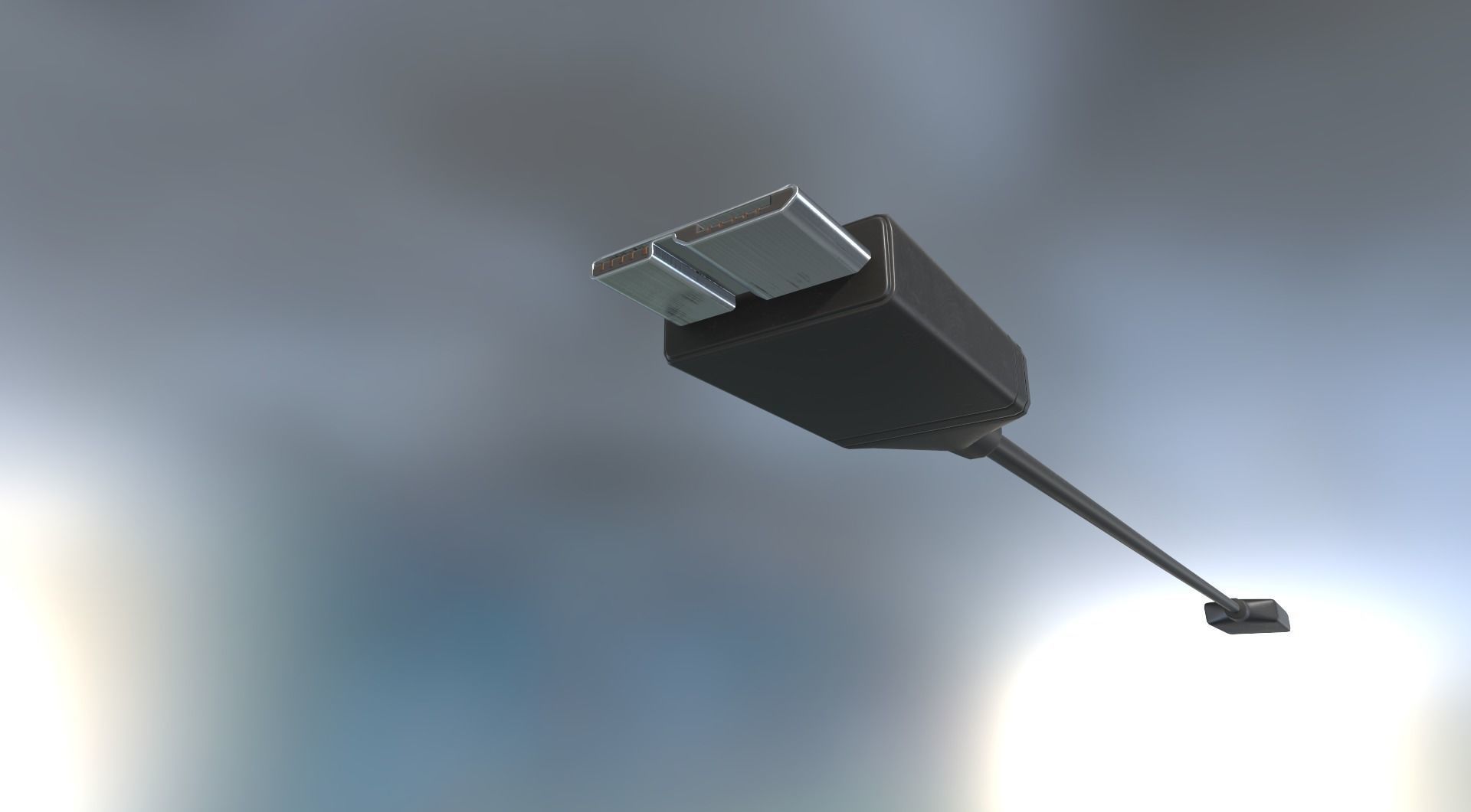 External HDD With USB Cable Rigged Futuristic Version Low-poly 3D model_36