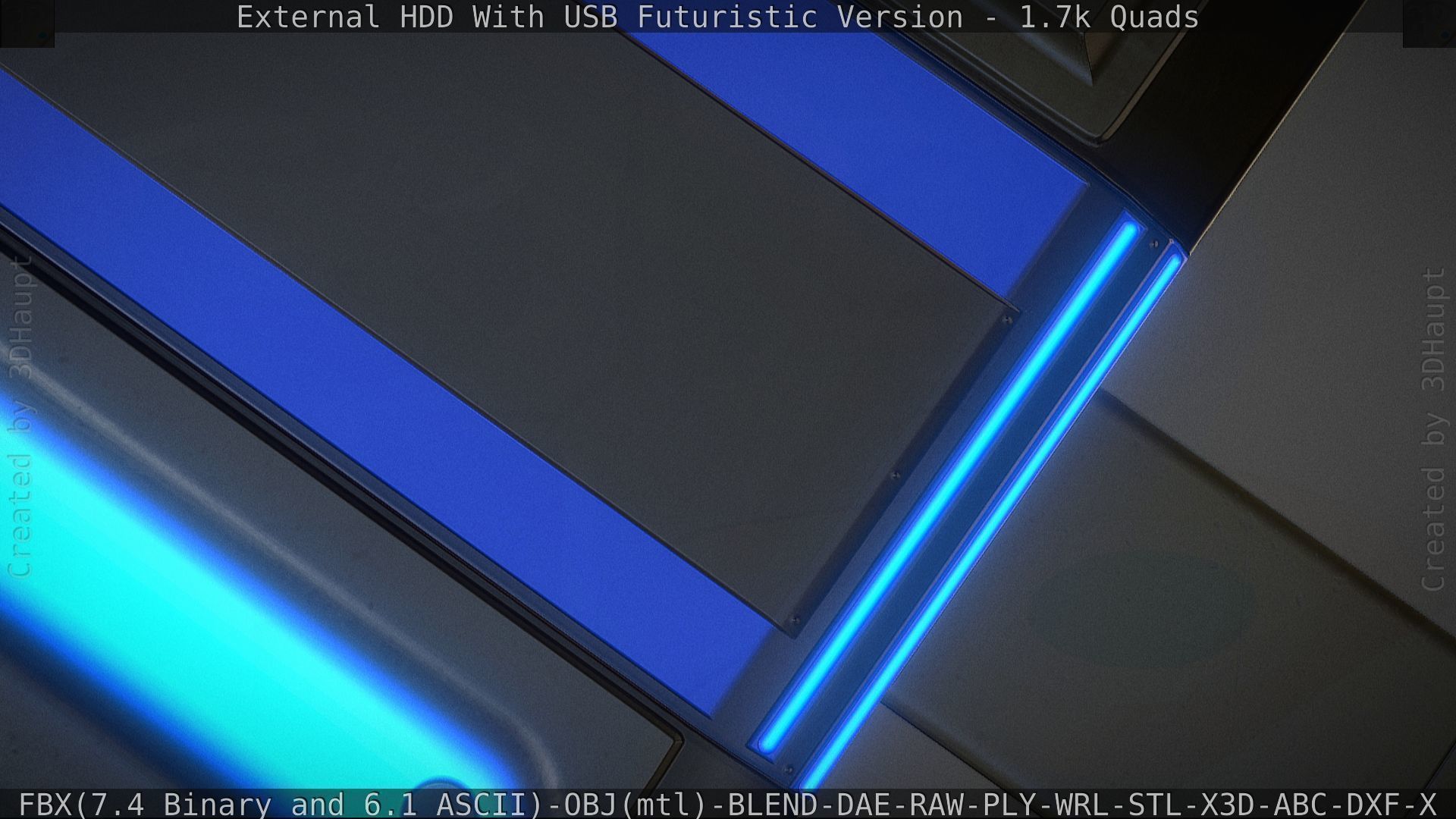 External HDD With USB Cable Rigged Futuristic Version Low-poly 3D model_80