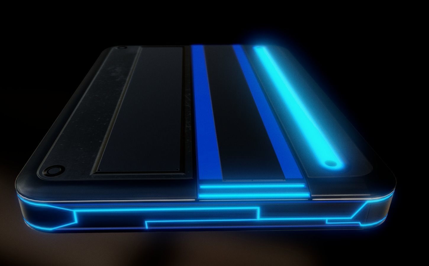 External HDD With USB Cable Rigged Futuristic Version Low-poly 3D model_18