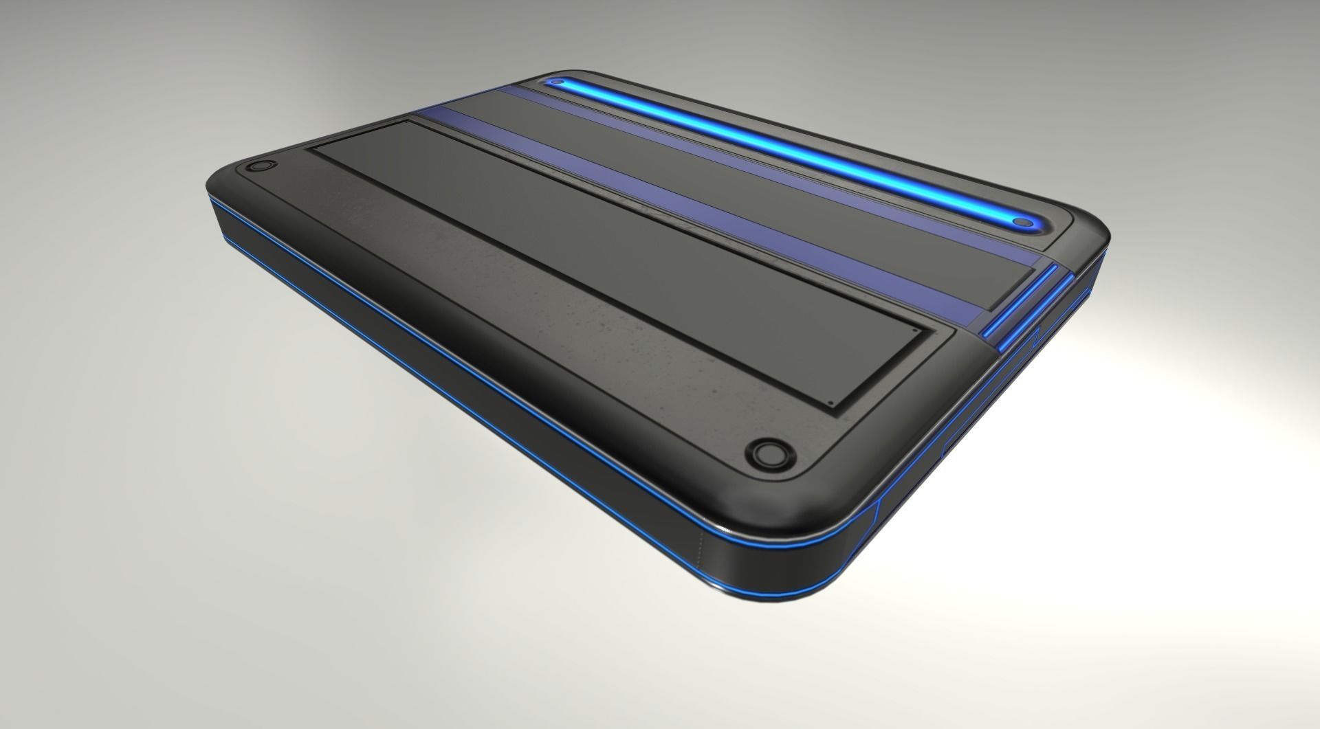 External HDD With USB Cable Rigged Futuristic Version Low-poly 3D model_17