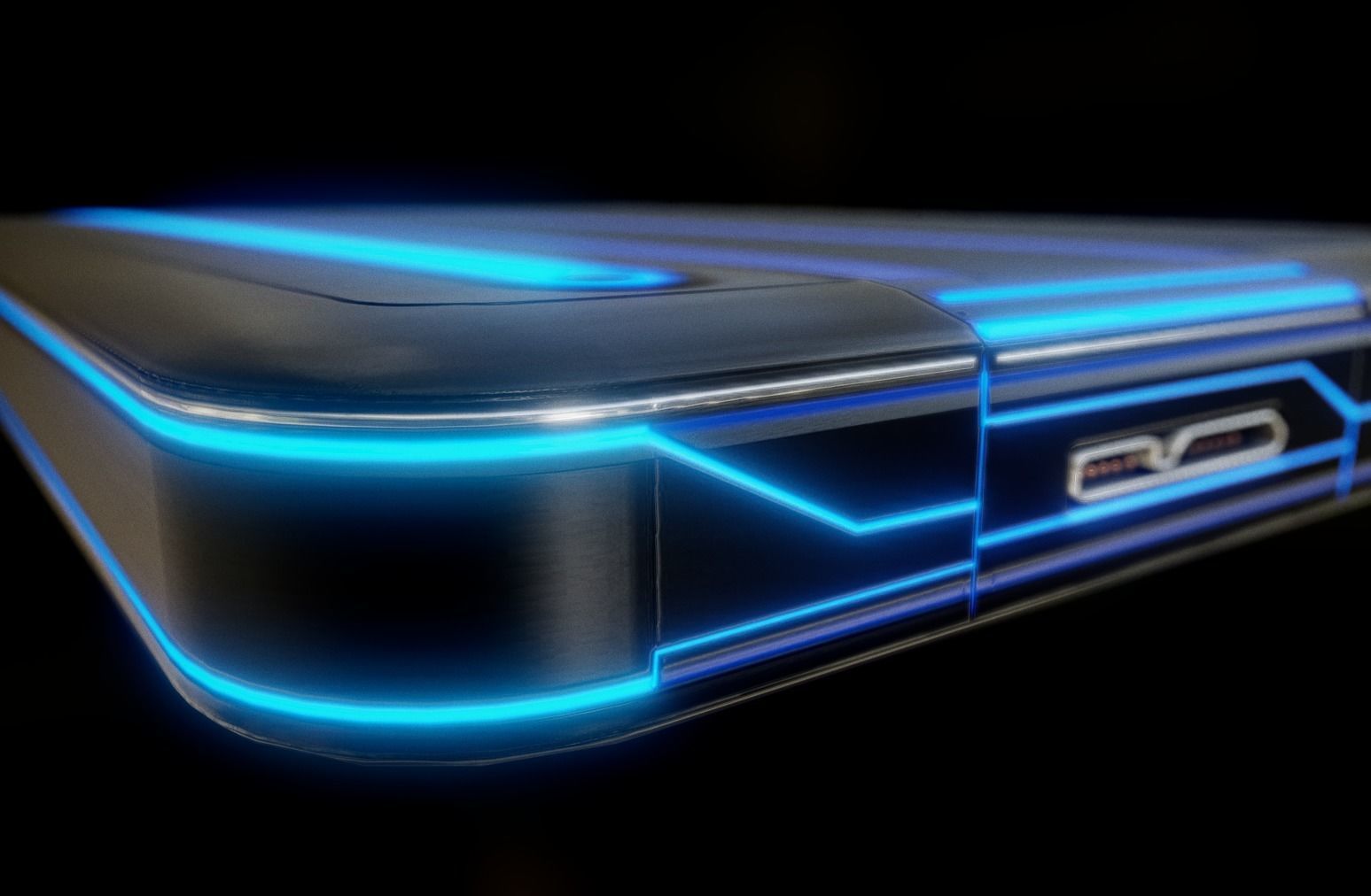 External HDD With USB Cable Rigged Futuristic Version Low-poly 3D model_30